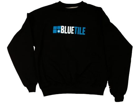 BLUETILE THROWBACK 2010 LOGO CREWNECK BLACK on Sale