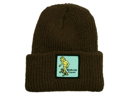 BLUETILE X GONZ SKETCHY PATCH BEANIE OLIVE Online Hot Sale