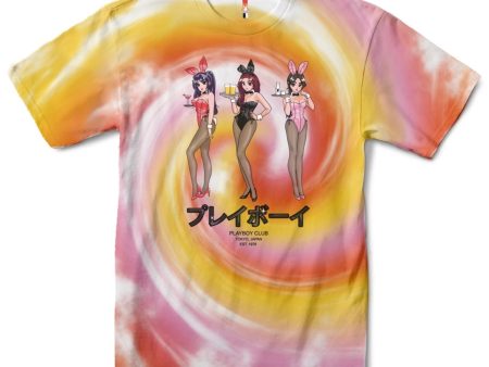 COLOR BARS PLAYBOY HAPPY HOUR TIE DYE TEE For Sale