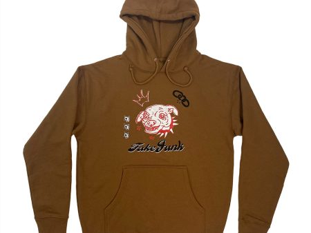 FAKE JUNK BARK! HOODIE BROWN For Cheap