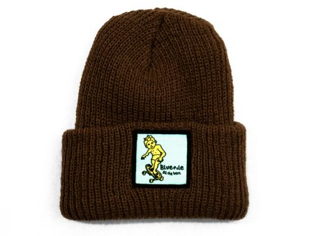 BLUETILE X GONZ SKETCHY PATCH BEANIE BROWN Online Hot Sale