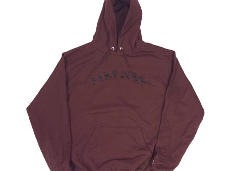 FAKE JUNK EMBROIDERED HOODIE MAROON Online now