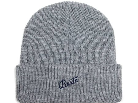 BRIXTON REGGIE BEANIE LIGHT HEATHER GREY on Sale