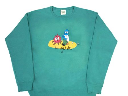 BLUETILE CAMP FIRE CREWNECK SPANISH MOSS Supply