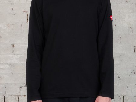 CDG PLAY Invader Red Heart Sleeve Long Sleeve T-Shirt Black Sale