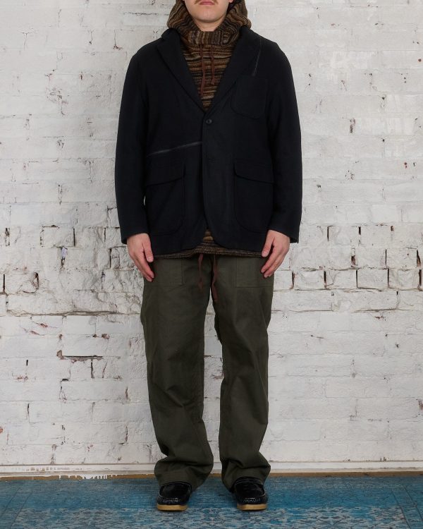 Engineered Garments Zip Jacket Poly Wool Flannel Black Online