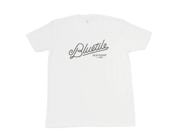 BLUETILE SCRIPT T-SHIRT  WHITE   BLACK For Cheap