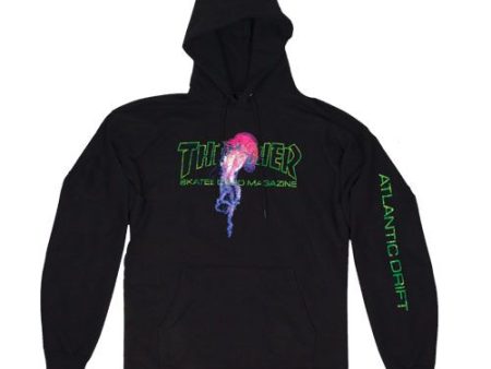 THRASHER ATLANTIC DRIFT HOODIE BLACK Hot on Sale