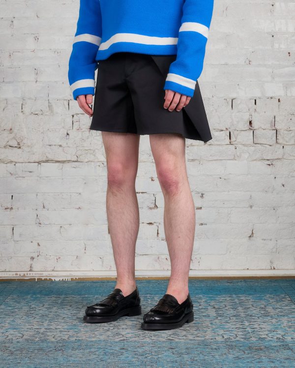 JW Anderson Side Panel Cotton Sateen Short Black Online Sale