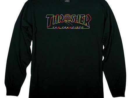 THRASHER CABLE CAR LONG SLEEVE BLACK Hot on Sale