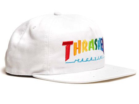 THRASHER RAINBOW LOGO SNAPBACK WHITE Cheap