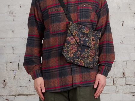 Engineered Garments Shoulder Pouch CP Floral Jacquard Black Gold Discount