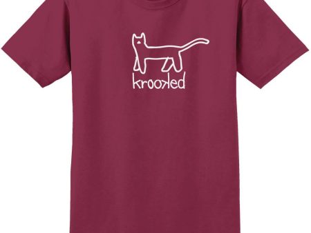 KROOKED BIG KAT S S SHIRT BURGUNDY   WHITE For Discount