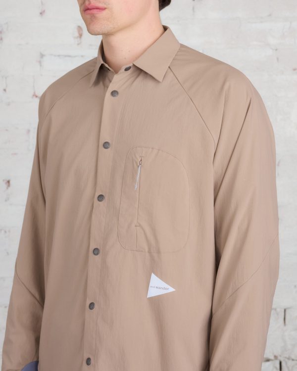 and wander Thermolite Fleece Base LS Shirt Beige Cheap