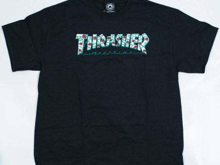 THRASHER MAGAZINE ROSES LOGO T-SHIRT BLACK Discount