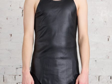 Rick Owens Leather Tank Top Stretch Lamb Black Sale