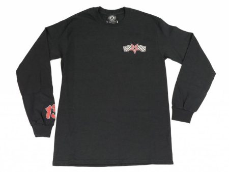 THRASHER RACING LONG SLEEVE BLACK Fashion