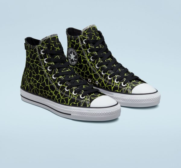 CONVERSE CONS CHUCK TAYLOR ALL STAR PRO HI BLACK LIME TWIST WHITE For Discount