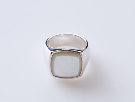 Tom Wood Cushion Ring (M) Polished Silver 925 MOP Cheap