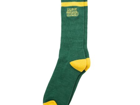 ANTIHERO BLACK HERO OUTLINE SOCK DARK GREEN YELLOW Online Sale