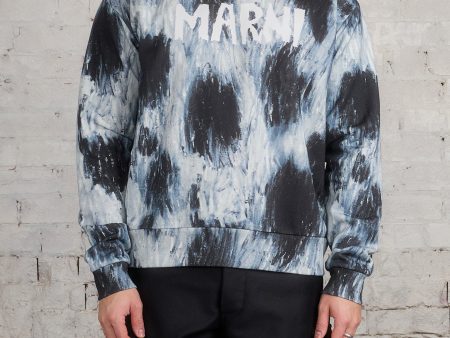 Marni Placed Scribble Logo Crewneck Antique Silver Online Sale