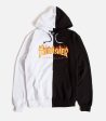 THRASHER FLAME LOGO SPLIT HOODIE WHITE   BLACK Online