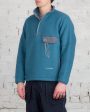 and wander Calamai Tech Wool Fleece Pullover Blue Gray Online