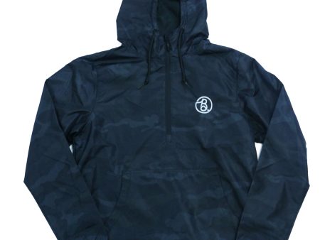 BLUETILE SUPPLY CO HALF-ZIP WINDBREAKER BLACK CAMO Cheap