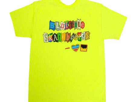 BLUETILE SKATEBOARDS RANSOM T-SHIRT SAFETY GREEN For Sale