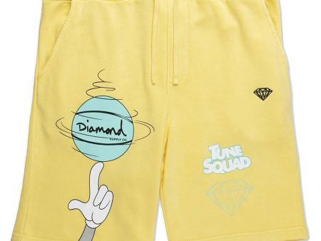 DIAMOND x SPACE JAM DIAMOND BALL YELLOW SWEAT SHORTS Online Hot Sale