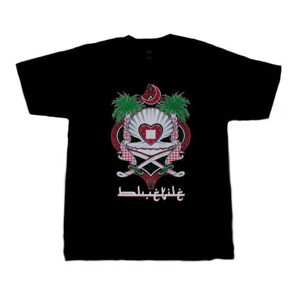 BLUETILE PEARL HEART T-SHIRT BLACK Discount