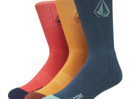 VOLCOM FULL STONE SOCK 3-PACK MARINA BLUE Online Hot Sale