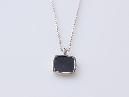 Tom Wood Cushion Pendant Necklace Silver 925 Black Onyx Online Sale