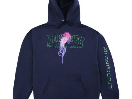 THRASHER ATLANTIC DRIFT HOODIE NAVY For Discount