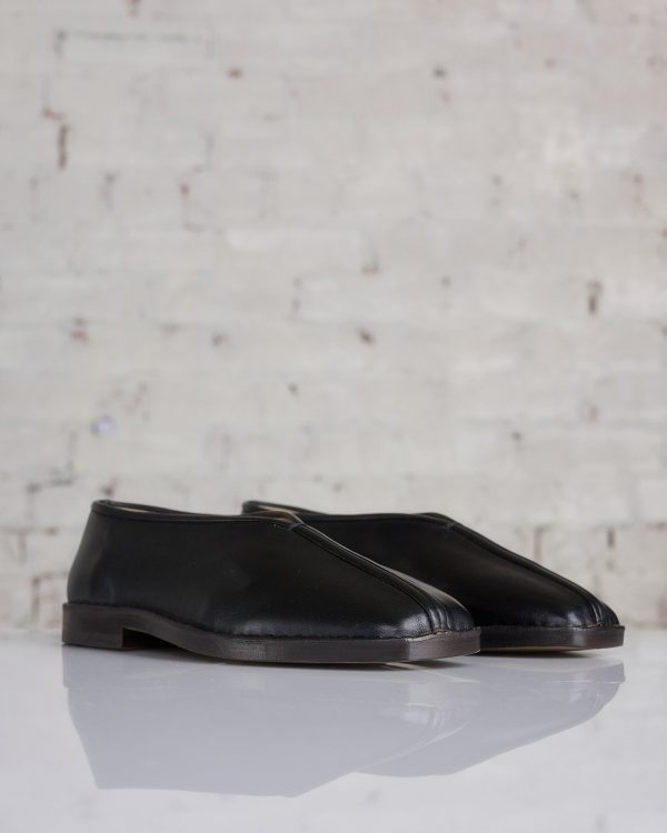 Lemaire Flat Piped Slipper Loafer Nappa Leather Black Online Sale