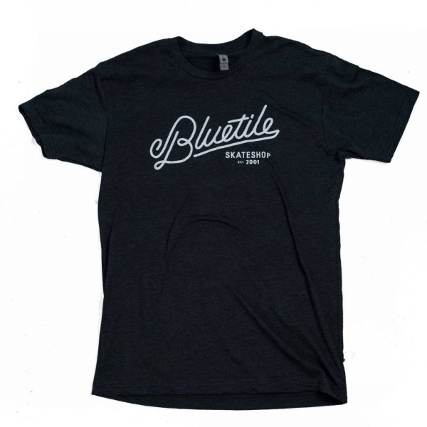 BLUETILE SCRIPT T-SHIRT BLACK   WHITE Online now