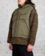 Engineered Garments Field Vest Olive PC Coated Cloth For Sale