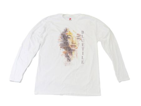 BLUETILE WATER COLOR LONG SLEEVE WHITE For Sale