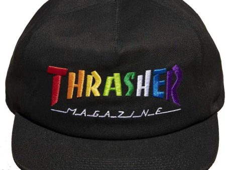 THRASHER RAINBOW LOGO SNAPBACK BLACK Fashion