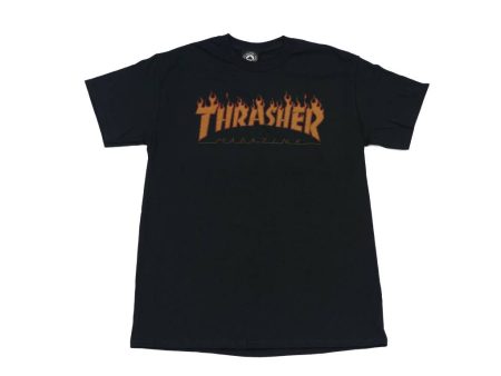 THRASHER FLAME HALFTONE T-SHIRT BLACK Sale