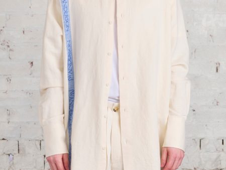 JW Anderson Tea Towel Oversized Linen Blend Button Shirt Off White on Sale