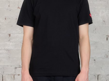 CDG PLAY Invader Red Heart Sleeve T-Shirt Black For Sale