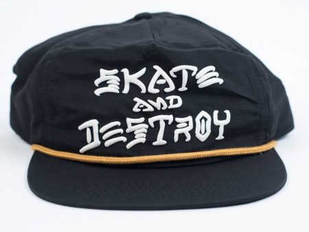 THRASHER SKATE & DESTROY PUFF INK SNAPBACK BLACK Cheap