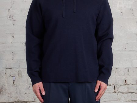 Norse Projects Axel Merino Cotton Milano Hoodie Dark Navy Online Hot Sale