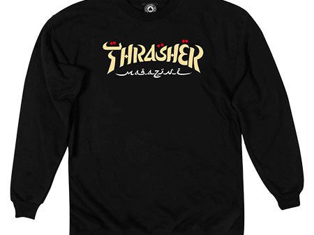 THRASHER CALLIGRAPHY CREWNECK BLACK Online now