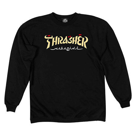 THRASHER CALLIGRAPHY CREWNECK BLACK Online now