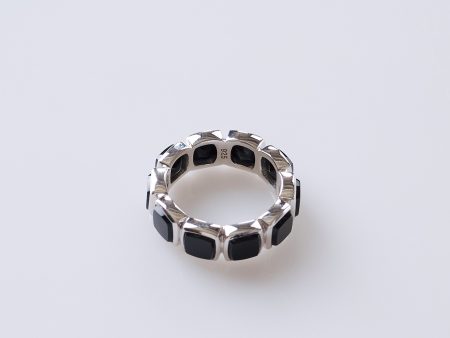 Tom Wood Cushion Band Ring (M) Silver 925 Black Onyx For Cheap