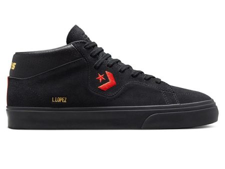 CONVERSE LOUIE LOPEZ PRO MID BLACK   POPPY GLOW   AMARILLO For Sale