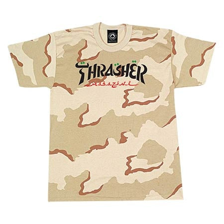 THRASHER CALLIGRAPHY T-SHIRT DESERT CAMO Hot on Sale