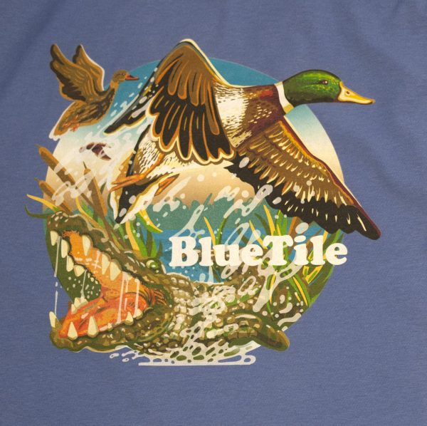 BLUETILE WILDERNESS DUCKS T-SHIRT FORTE BLUE Hot on Sale